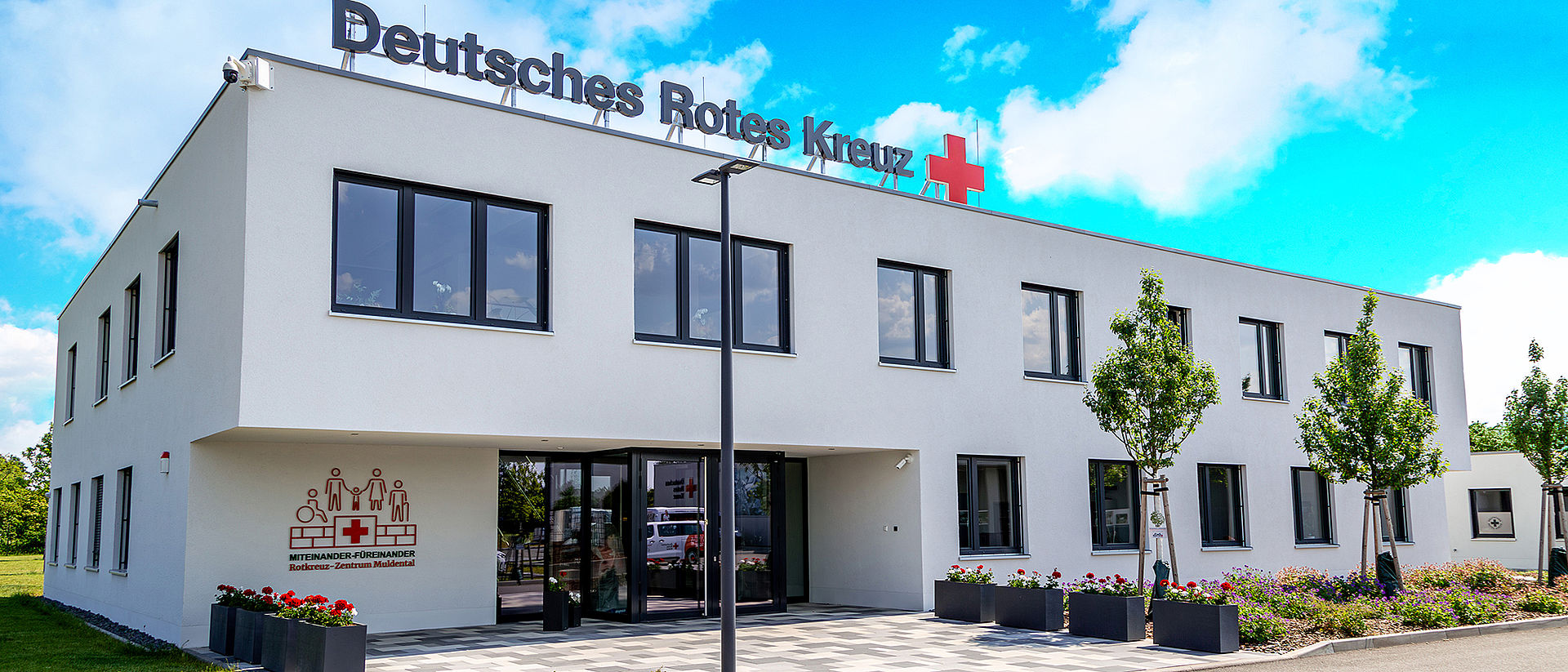Rotkreuz-Zentrum Muldental Eine Außenansicht des Rotkreuz-Zentrum Muldental